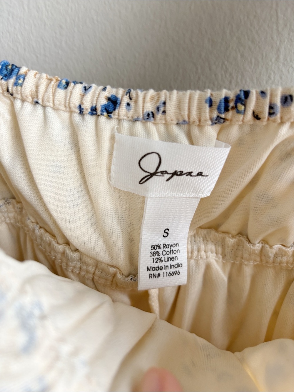 Floral Ruffle-Stripe Sundress in Cream and Blue - Picture 6 of 7
